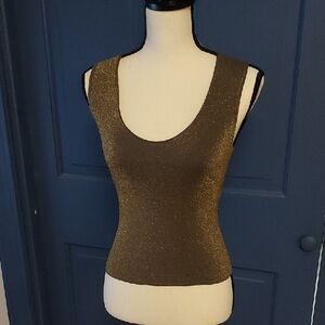 Buy 2 Get 1 Free Free People Intimately Gold Glittery Tank W Bra Worn Once Small